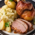 schweinshaxe mit sauerkraut und kartoffeln