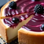 white chocolate cheesecake mit brombeerenswirl