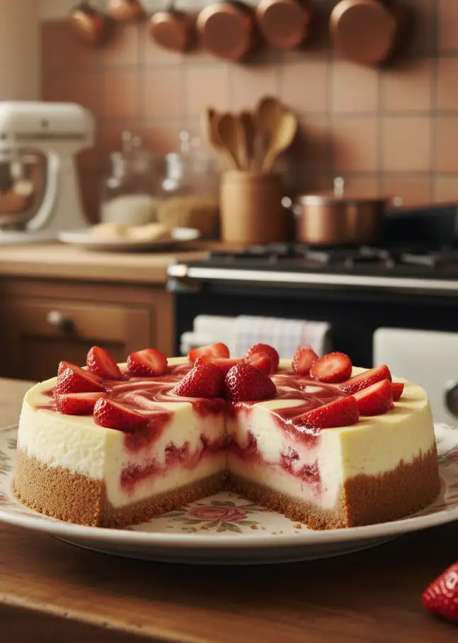 Erdbeer-Swirl-Käsekuchen: Fruchtig & Cremig Backen