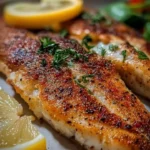 Forelle Müllerin Art - köstliches Fischgericht in der Pfanne zubereitet