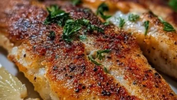 Forelle Müllerin Art - köstliches Fischgericht in der Pfanne zubereitet