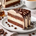 Baileys Espresso-Cream-Kuchen auf einem Teller, perfekt für Kaffeeliebhaber.