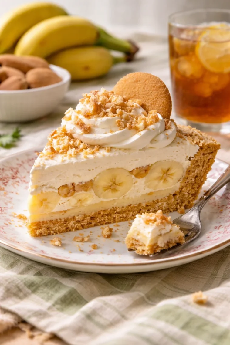 Leckere Bananenpudding-Cupcakes mit cremigem Topping auf einem Teller