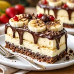 Leckere Bananensplit Torte mit Bananen und Schokolade