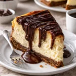 Boston Cream Cheesecake mit Schokoladenglasur und Sahne-Topping