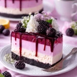 Brombeertraum-Käsekuchen mit frischen Brombeeren und cremiger Käsefüllung.