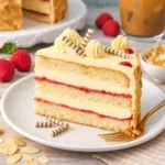 Eine köstliche Buttercremetorte, dekoriert mit frischen Früchten und Sahne.