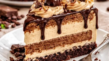 Ein köstlicher Cappuccino Kuchen, perfekt für Kaffeeliebhaber.