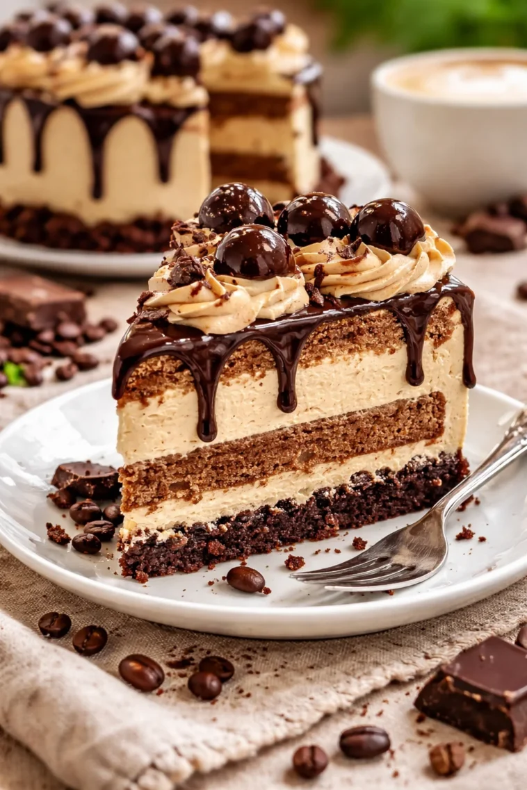 Ein köstlicher Cappuccino Kuchen, perfekt für Kaffeeliebhaber.