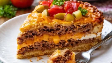 Leckere Cheeseburger-Torte für Festessen und besondere Anlässe