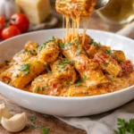 Cremige Tomaten-Knoblauch-Pasta mit frischen Zutaten