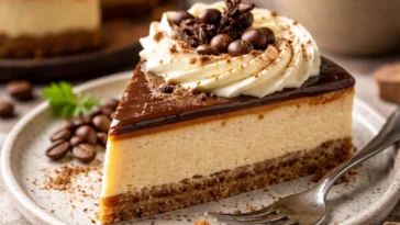 Cremiger Kaffee-Käsekuchen mit aromatischem Kaffee und leckerem Käsegeschmack.