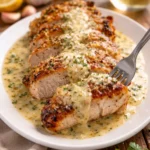 Cremiges Parmesan Caesar-Hähnchen aus dem Ofen, appetitlich angerichtet