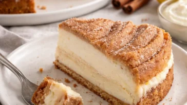 Leckeres Crescent Roll Dessert auf einem Teller angerichtet