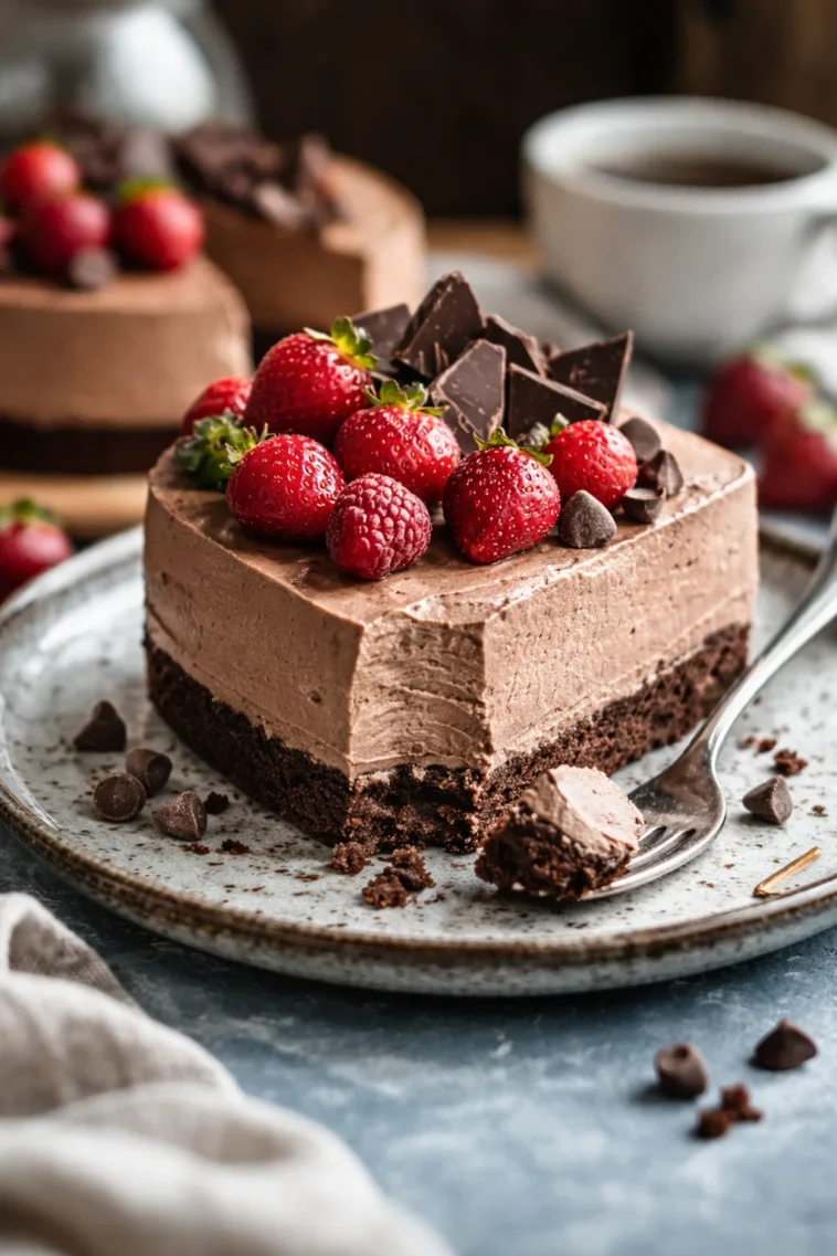 Dekadente Schokoladenmousse-Torte für Schokoladenliebhaber