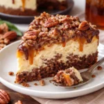 Dekadenter Schildkröten-Fudge-Käsekuchen mit Schokolade und Karamell