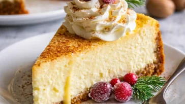 Eierlikör Käsekuchen mit einer cremigen Füllung und leckerem Boden