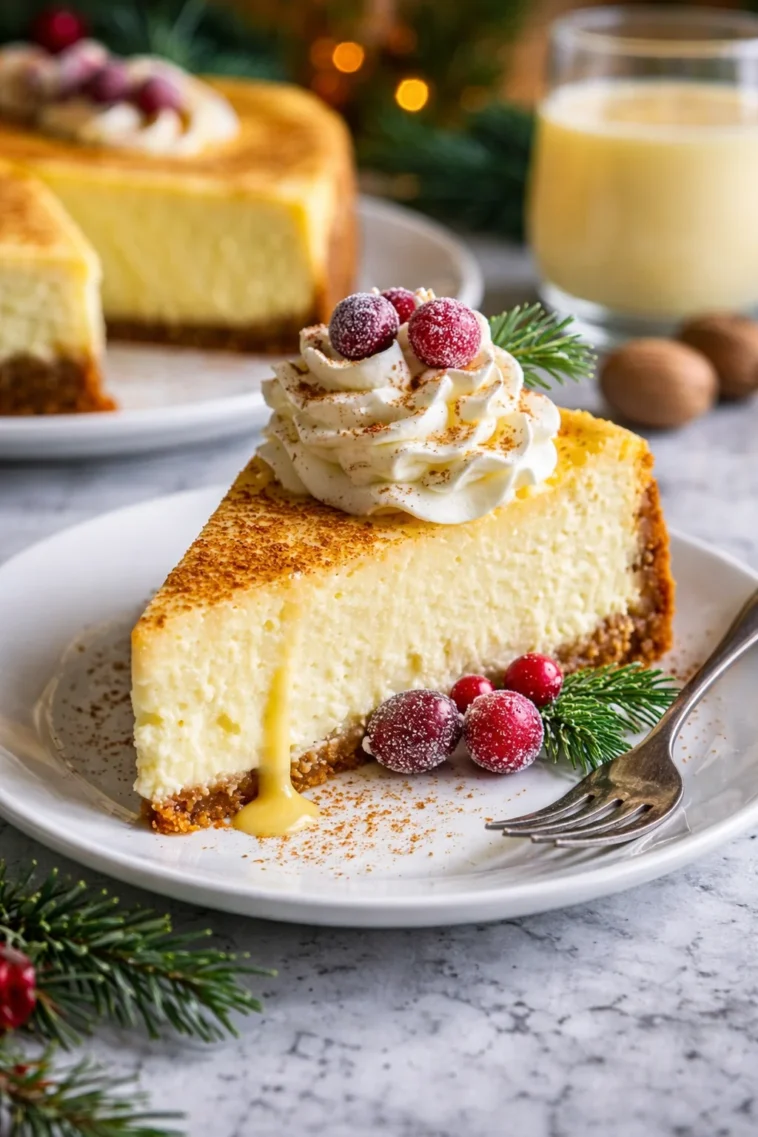 Eierlikör Käsekuchen mit einer cremigen Füllung und leckerem Boden