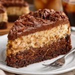 Einfache deutsche Schokoladenkäsetorte mit cremigem Käse und Schokolade