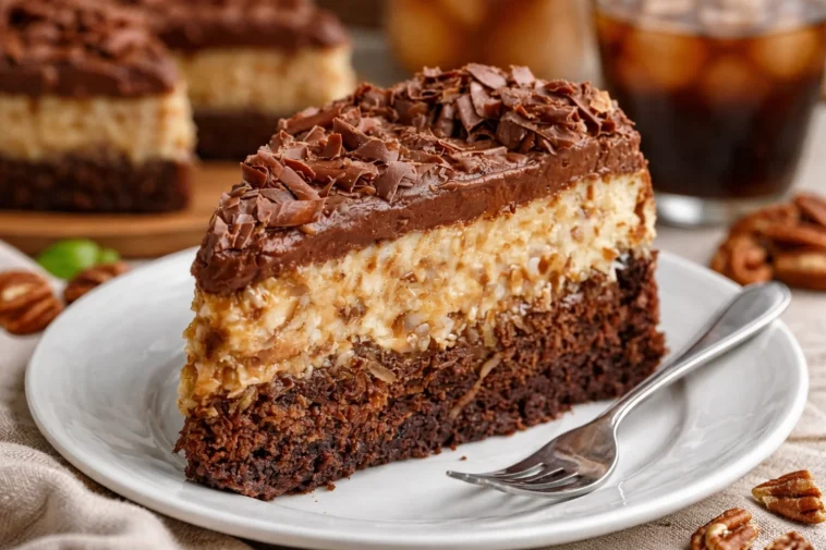 Einfache deutsche Schokoladenkäsetorte mit cremigem Käse und Schokolade