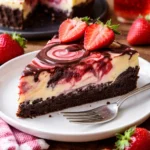 Leckerer Schokoladen-Erdbeer-Wirbel-Käsekuchen aus einfachem Rezept