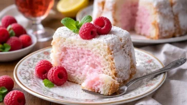 Engelshaarkuchen mit Himbeeren - köstliches Rezept für einen himmlischen Kuchen.