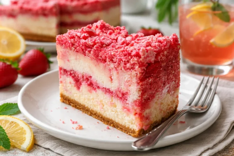 Leckerer Erdbeer-Käsekuchen mit frischen Erdbeeren und cremigem Käsebelag