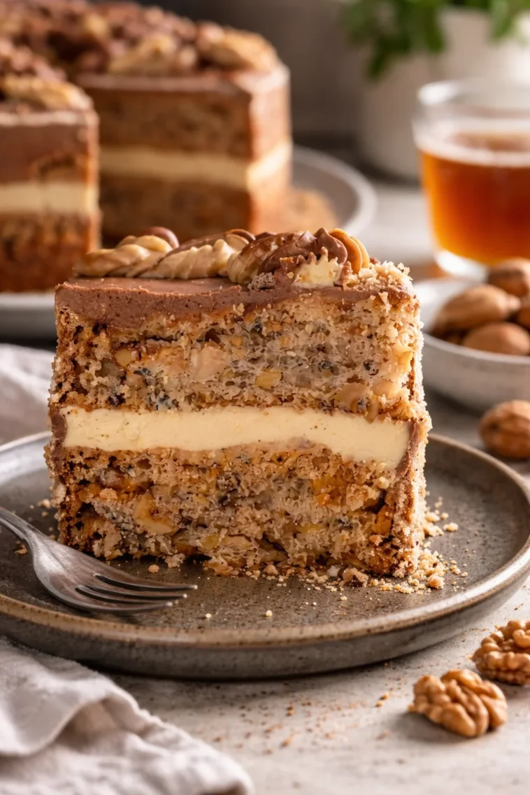 Fabrik Torte mit frischer Glasur und dekorativen Toppings