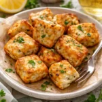 Leckere Feta-Luftfritteusen-Häppchen auf einem Teller serviert