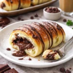 Fluffige Schokobrötchen mit doppeltem Schokokern auf einem Teller