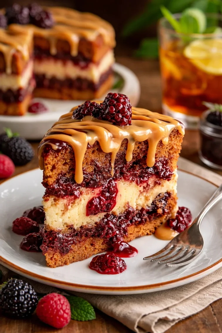 Ein köstlicher Fruchtmarmorkuchen, perfekt für Dessertliebhaber.