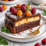 Gesalzener Karamell Schokoladenkuchen mit schokoladiger Glasur