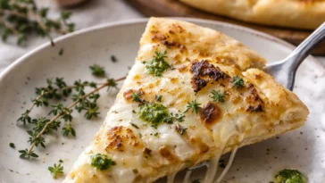 Leckere Haferflocken-Joghurt-Fladen auf einem Teller mit frischen Früchten