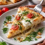 Gesunde Haferflocken-Joghurt-Fladen auf einem Teller serviert