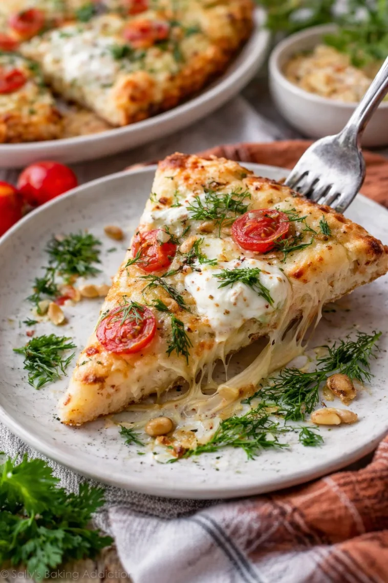 Gesunde Haferflocken-Joghurt-Fladen auf einem Teller serviert