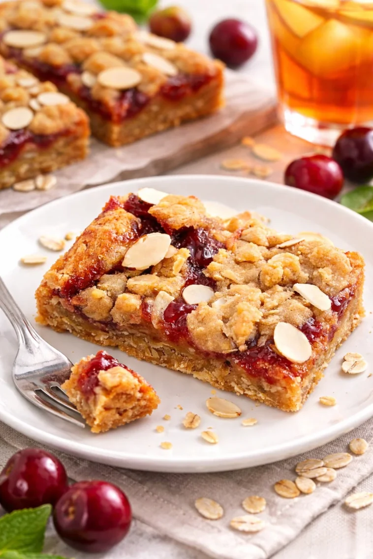 Haferflocken-Mandel-Riegel in einer Schüssel