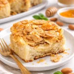 Hefeschnecken mit knuspriger Mandelkruste auf einem Teller