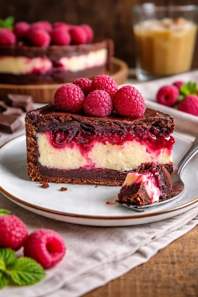Himbeer-Brownie-Cheesecake, köstlicher Kuchen für jeden Anlass