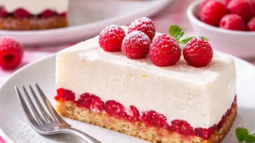 Himbeer-Joghurt-Torte mit frischen Himbeeren und cremigem Joghurt-Verhältnis