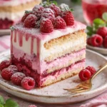 Leckere Himbeer-Joghurt-Torte mit frischen Himbeeren und cremigem Joghurt