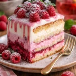 Leckere Himbeer-Joghurt-Torte mit frischen Himbeeren und Joghurteinlage