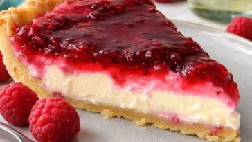 Himbeer-Schmand-Torte mit frischen Himbeeren und Schmandcreme