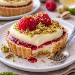 Himbeer Weiße Schokolade Tartelettes auf einem eleganten Dessertteller