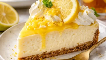 Honig Senf Hähnchen mit Reis auf einem Teller serviert