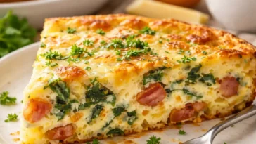 Krustenlose Quiche nach Ina Garten Rezept zubereitet und serviert.