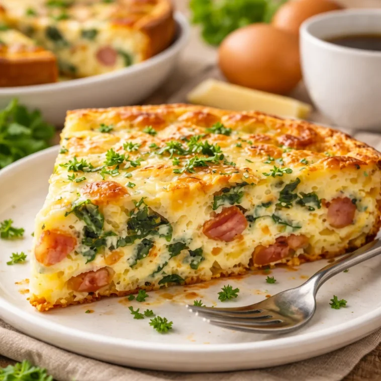 Krustenlose Quiche nach Ina Garten Rezept zubereitet und serviert.
