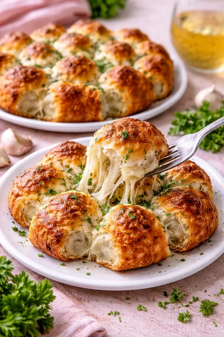 Käse Knoblauch Zupfbrot frisch aus dem Ofen, ideal für Feiern und Snacks