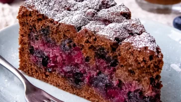 Saftiger Kirsch-Schoko-Kuchen mit Kirschen und Schokoladenteig