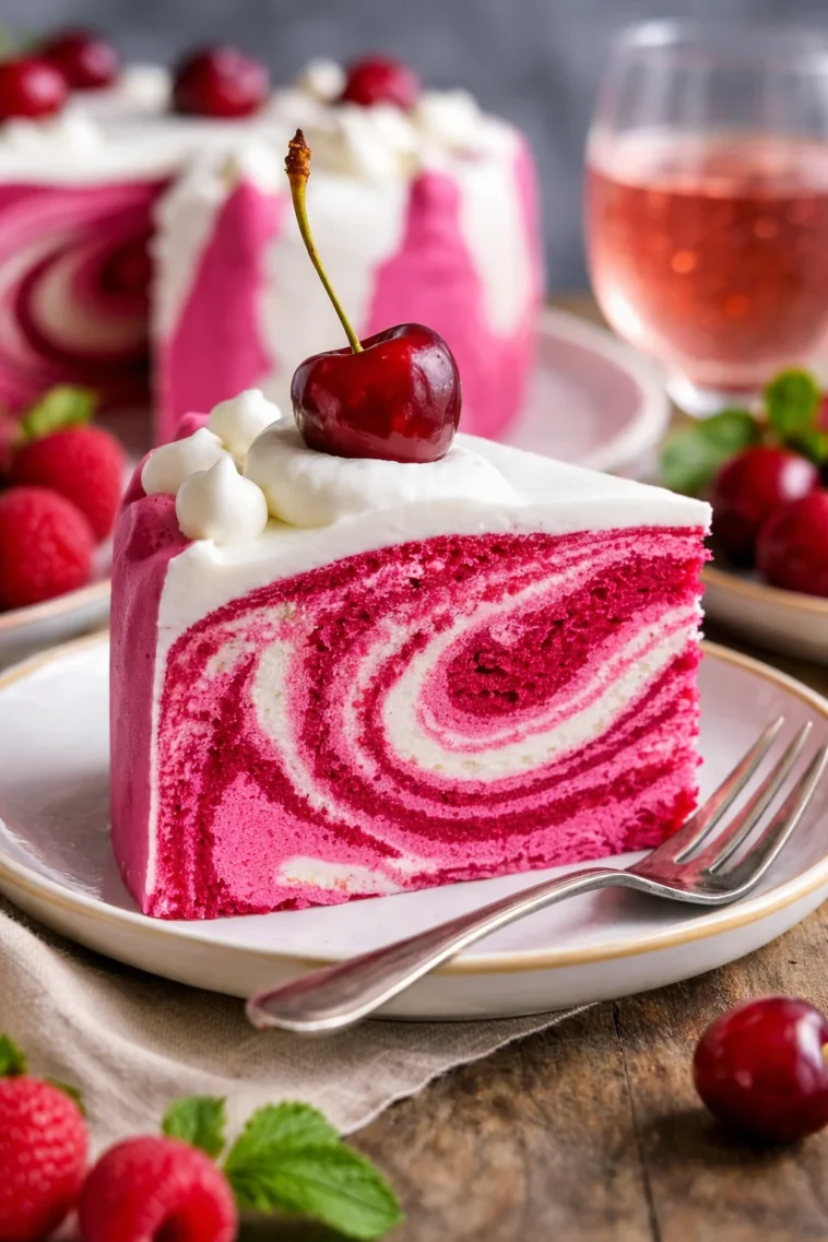 Saftiger Kirschen-Poke-Kuchen mit fruchtiger Kirschsauce