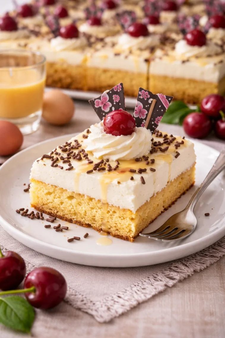 Kirschtorte mit Eierlikör – ein verführerisches Dessert mit Kirschen und Sahne
